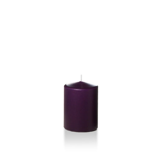 yummi Case of 12 3" x 4" Dark Purple Round Pillar Candles