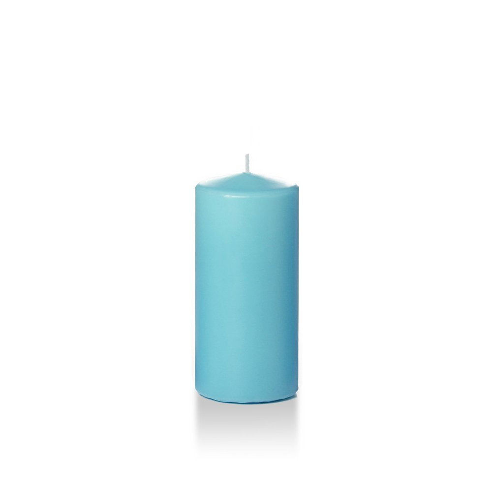 yummi Case of 12 3" x 6" Caribbean Blue Round Pillar Candles