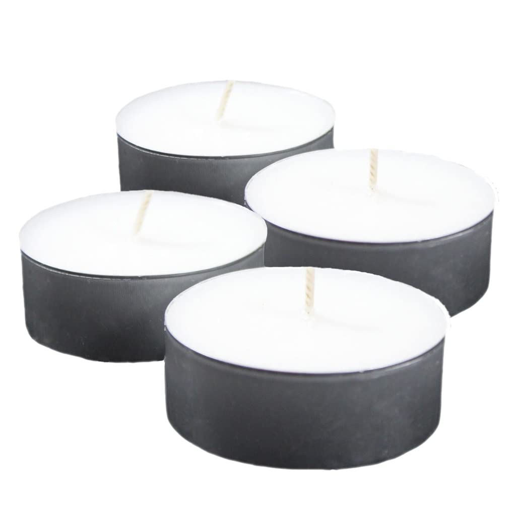 Utility Jumbo Unscented White Tea Light Candle - Set of 4 - Extra Large Tea Light Candle - Camping - Cooking - Emergency