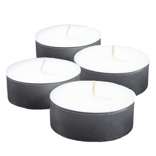 Utility Jumbo Unscented White Tea Light Candle - Set of 4 - Extra Large Tea Light Candle - Camping - Cooking - Emergency