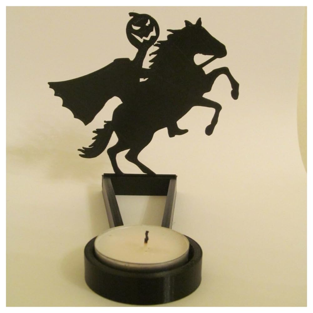 vrsquer Halloween Funny Shadow Stand Candle Holder Table Décor Candle Jars with Witch Skeleton Bat Monster Wolf Cat Pumpkin Table Centerpieces 1pc (color6)