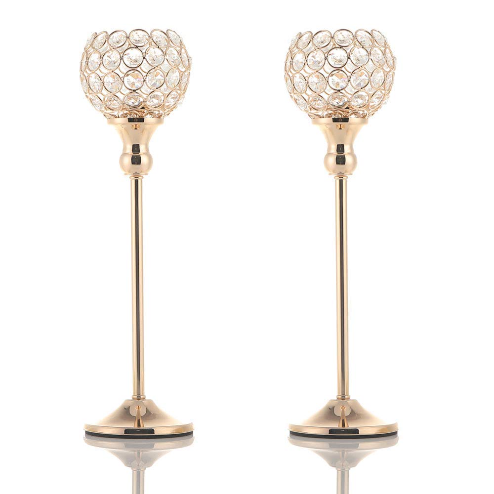 VINCIGANT Votive Candle Holders Pack of 2 for Modern Anniversary Celebration Halloween Wedding Coffee Table Decorative Centerpieces