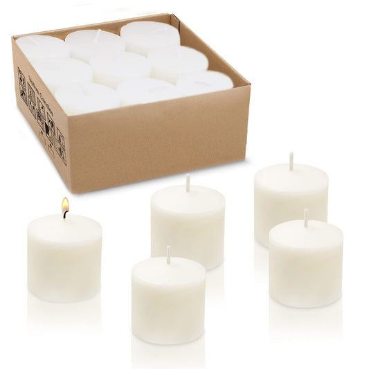 10 Hour Black Votive Candles for Weddings Party Halloween and Emergency, Set of 36 Unscented Bulk Candles for Restaurants and Home Decoration