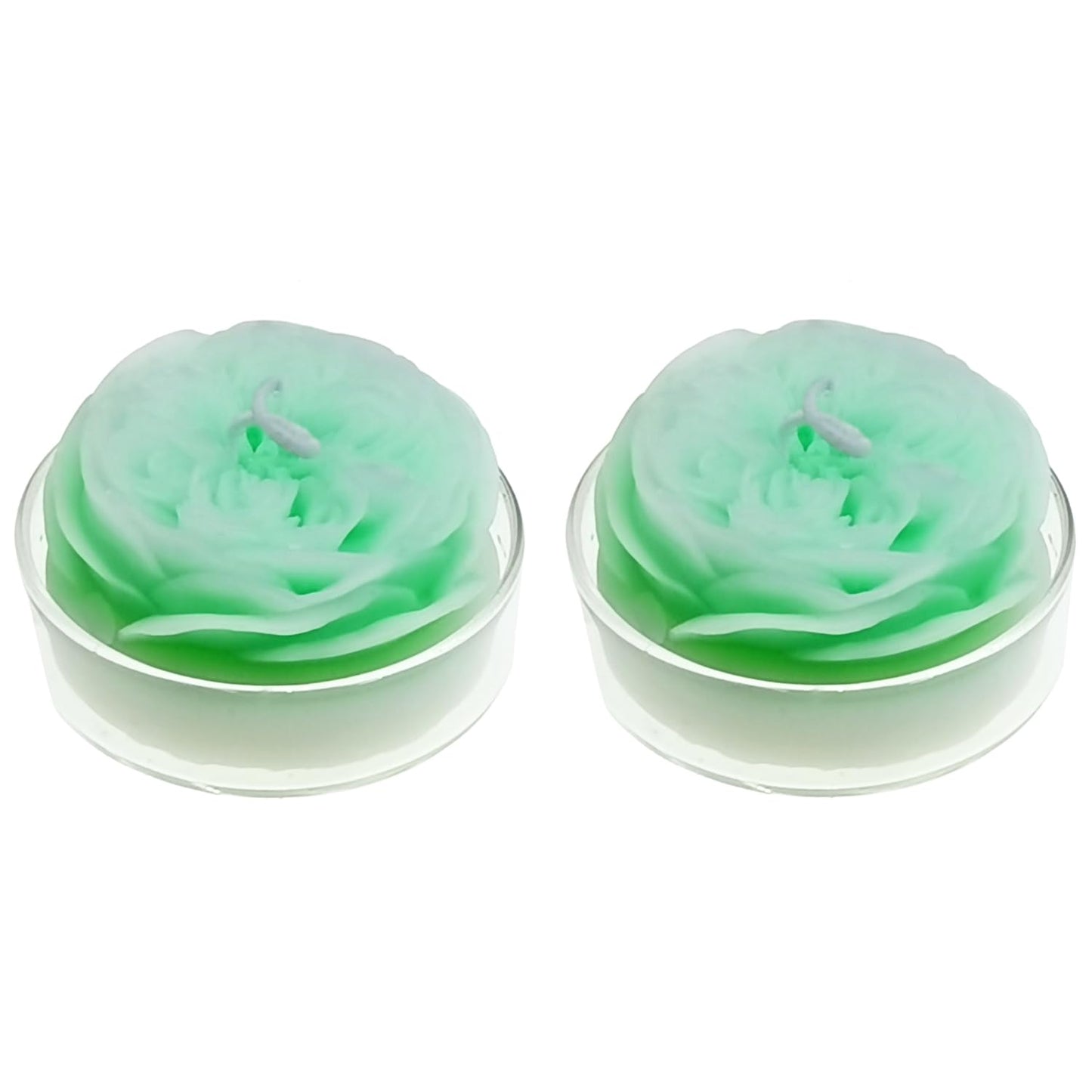 Scented Candle with Cup 2 Pack, 58G Soy Wax Rose Candle, for Meditation, Yoga, Birthday, Wedding, Housewarming (Green)