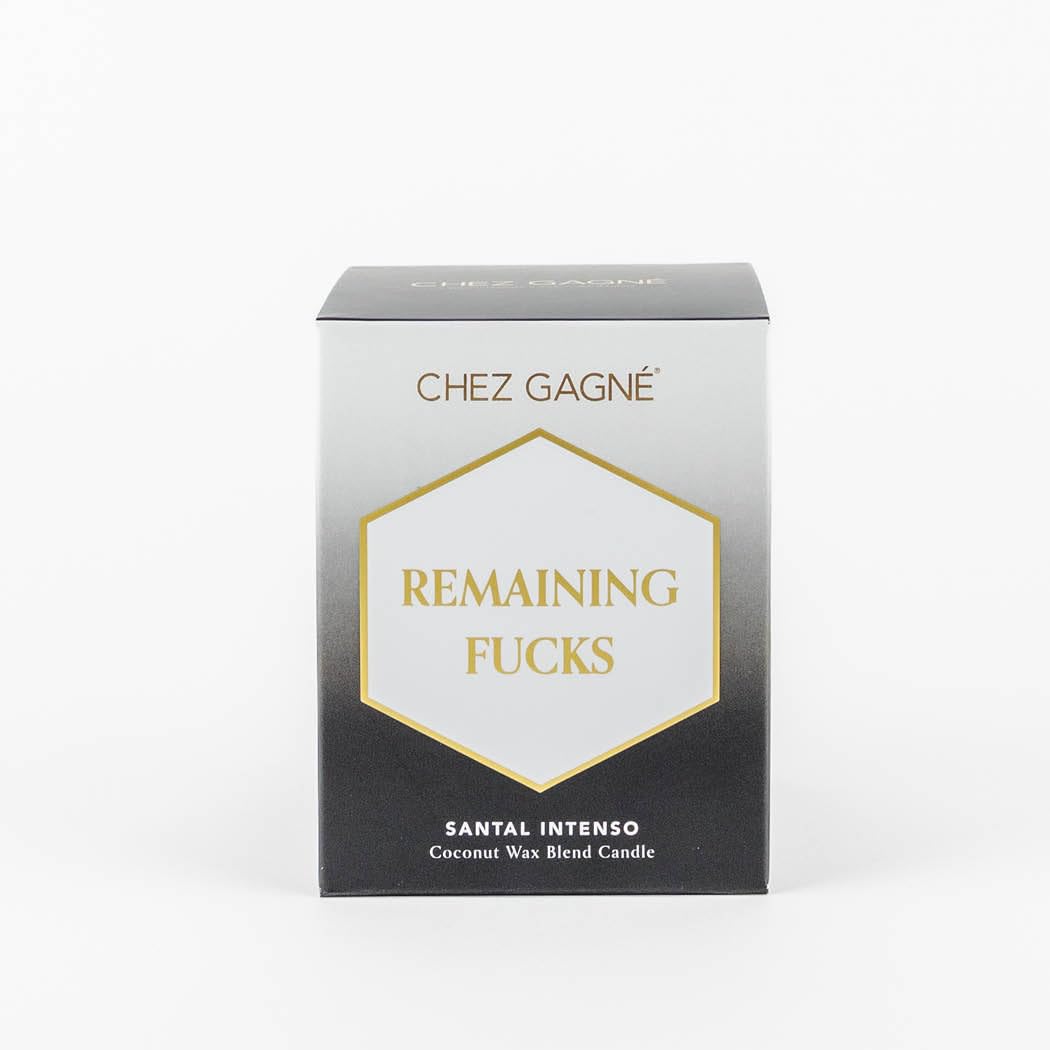 Chez Gagné Scented Coconut Wax Candle 11oz - 60-Hour Burn, Aromatherapy Candle with Giftbox, Luxury Candle, Ideal Gift for Home, Women, Men (Remaining F*CKS - Santal Intenso)