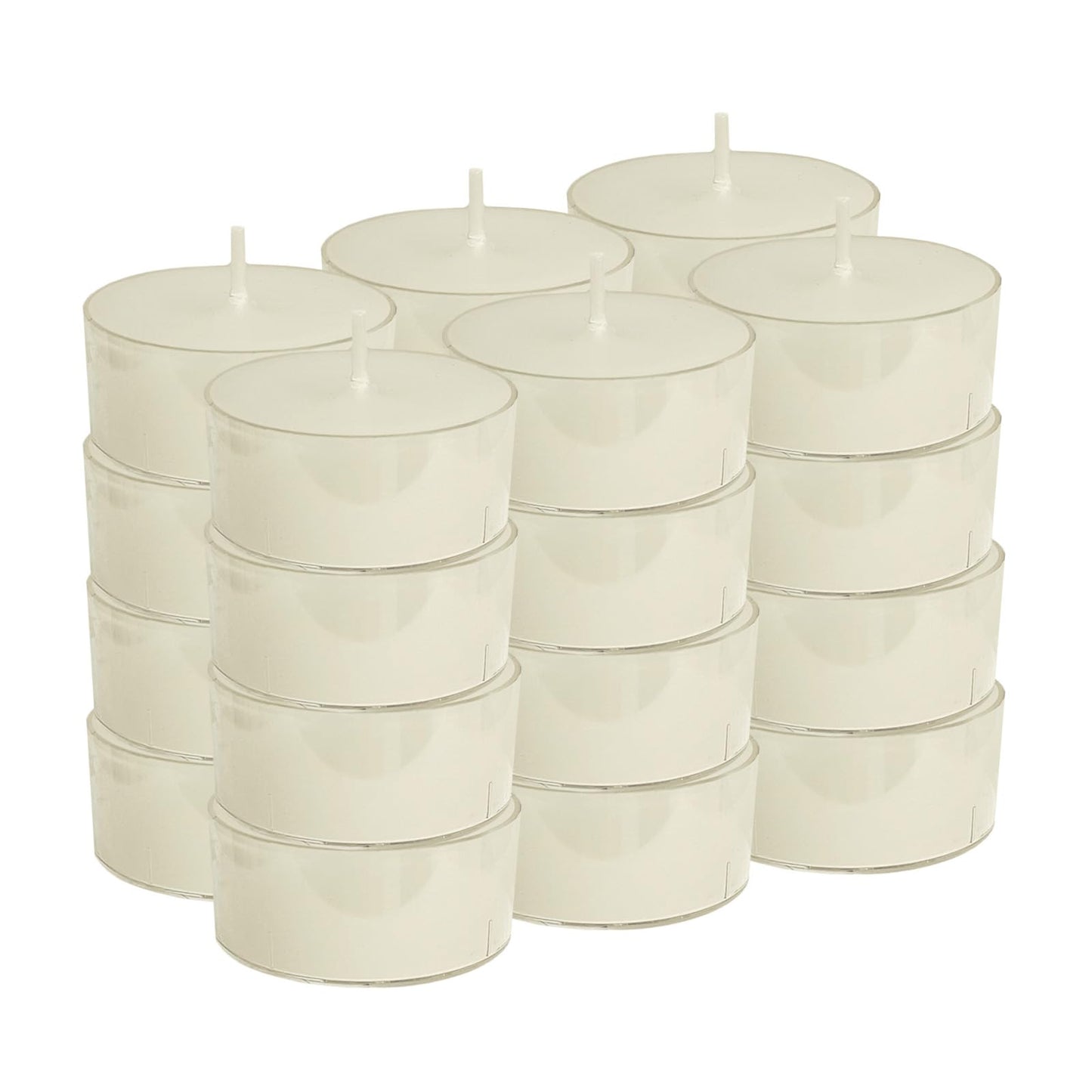 NJAO HOO 24 Pack Gardenia Scented Tealight Candles 6 Hours Burn Ivory Tea Candle Clear Cup Small Round Candle for Home Decor and Aromatherapy