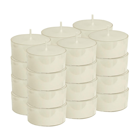 NJAO HOO 24 Pack Gardenia Scented Tealight Candles 6 Hours Burn Ivory Tea Candle Clear Cup Small Round Candle for Home Decor and Aromatherapy