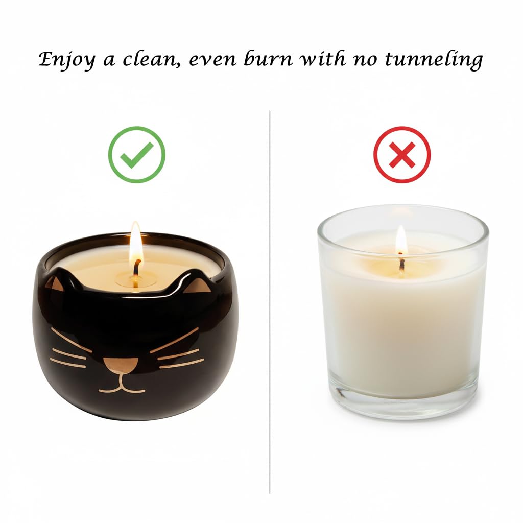 iubihome - Decorative Soy Wax Scented Candles, Cat Shaped Candle Gift Set of 2, Cute Cat Gifts for Home Decor