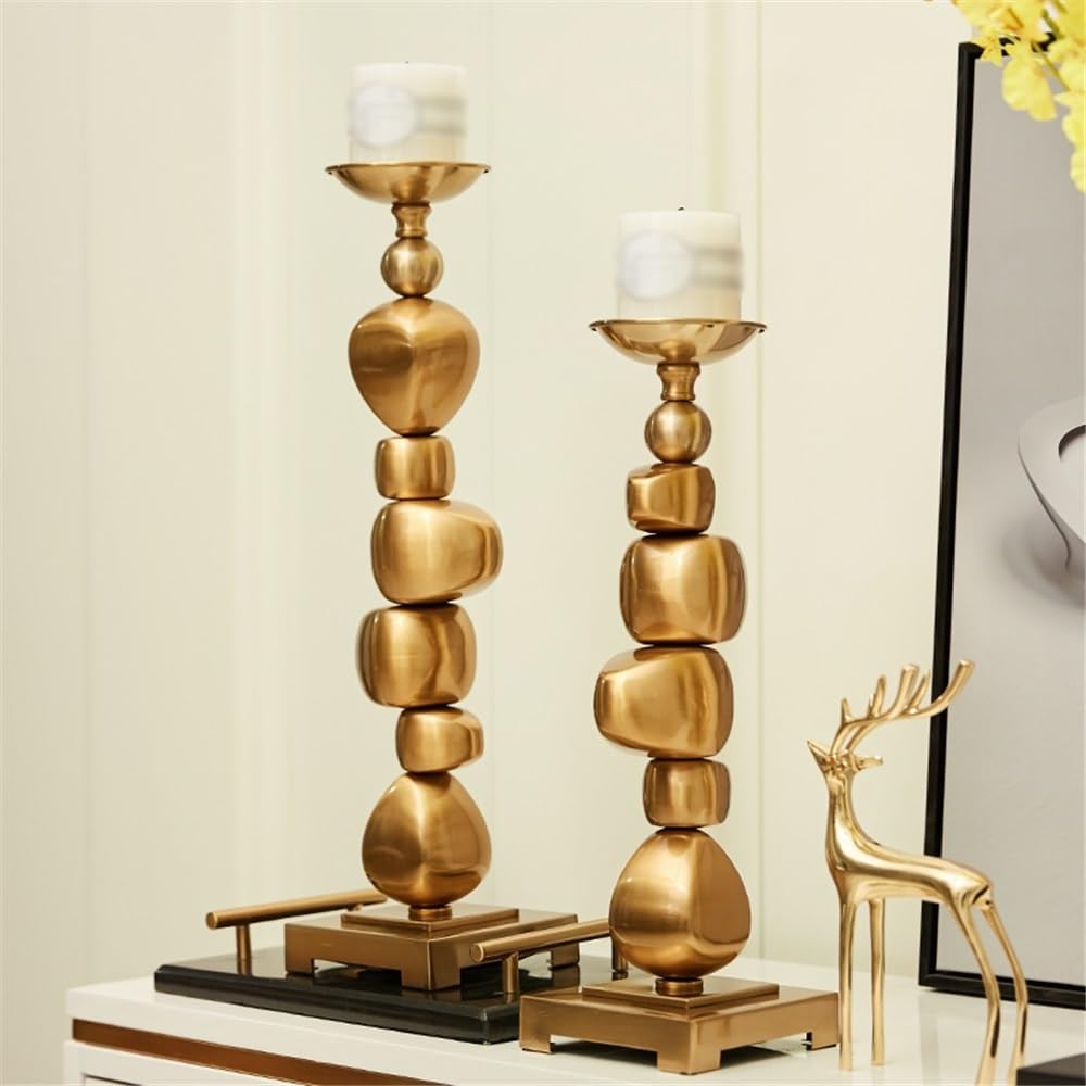 YUHUAWF Candle Holderss Retro Aromatherapy Candle Holder Modern Light Luxury Decorative Ornaments Alloy Candlestick Decorative Candlestick(Small)