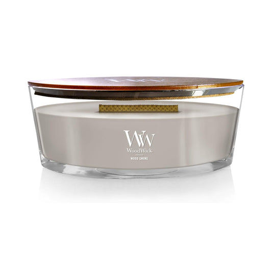 WoodWick Wood Smoke Holiday Candle Gifts for Women and Men, 16 oz Ellipse Candle with Crackling Wick