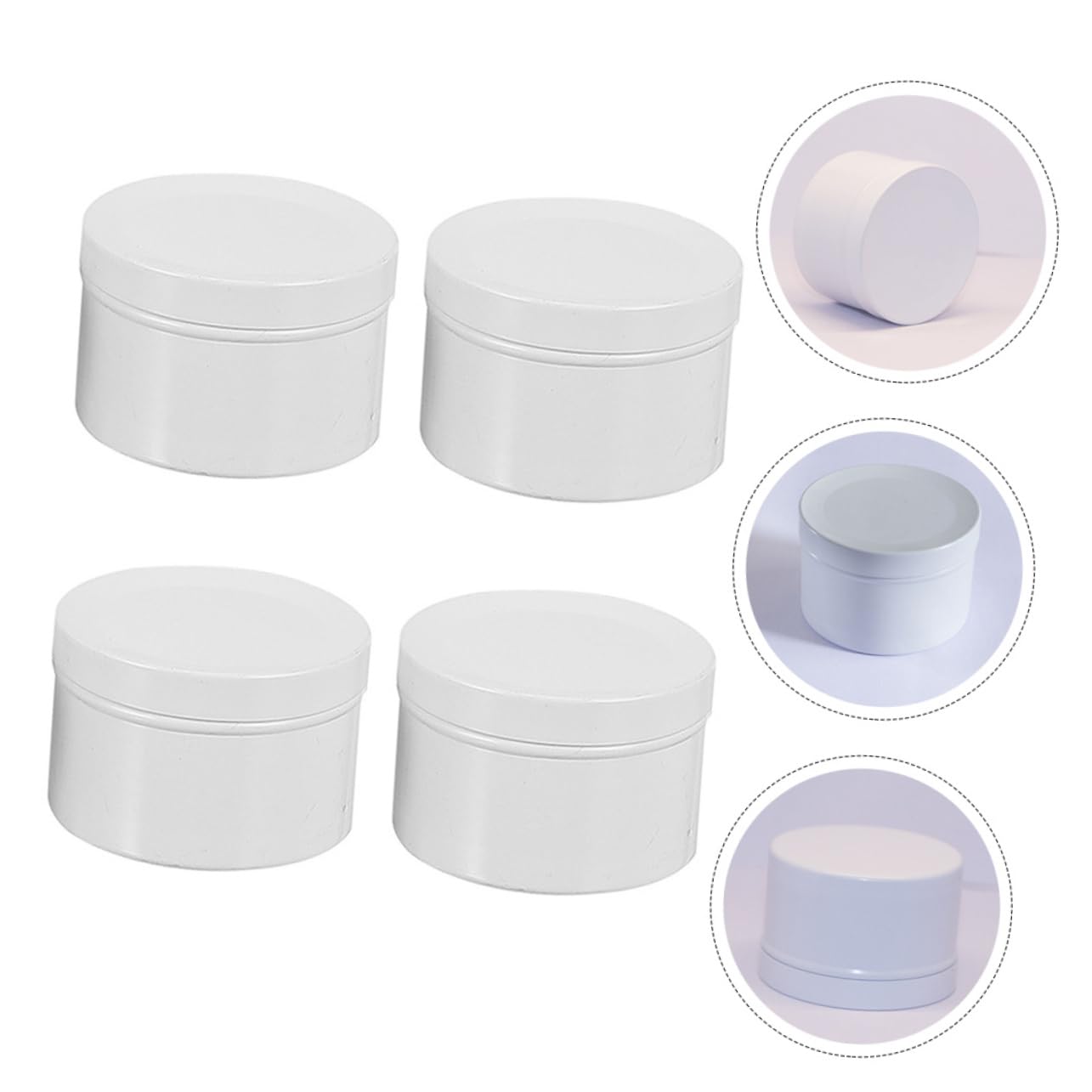 LALAFINA 4pcs Aluminum Alloy Candle Containers Empty Tins for Wax Candles Versatile Storage for Spices Ointments for Crafting Home Decor