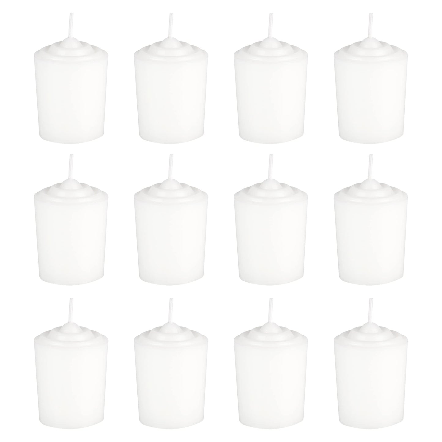 Mega Candles 12 pcs Unscented White Votive Candles, Hand Poured Wax Candle 15 Hours 1.5 Inch x 2.25 Inch, Home Décor, Wedding Receptions, Centerpieces, Occasions, Events, Meditations, Holders