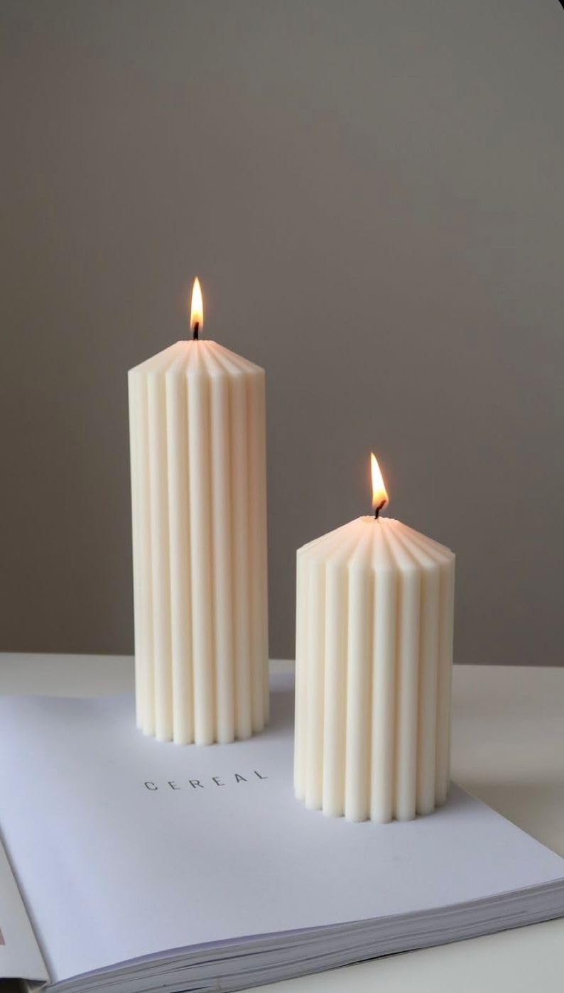 Pillar Candle 1 Pc (250g) | Long-Lasting Decorative Wax Candle for Home Décor, Meditation & Aromatherapy | Smokeless and Dripless Design for Relaxing Ambience