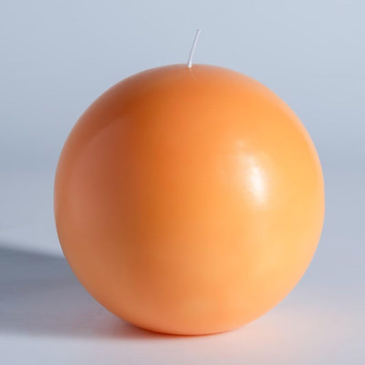 MOZEAL Hand-Poured, 6 Inch Peach Fuzz Large Round Ball Candles - Elegant Peach Fuzz Round Pillar Candles, Dripless, Unscented, Smokeless, Ideal for Summer Parties.