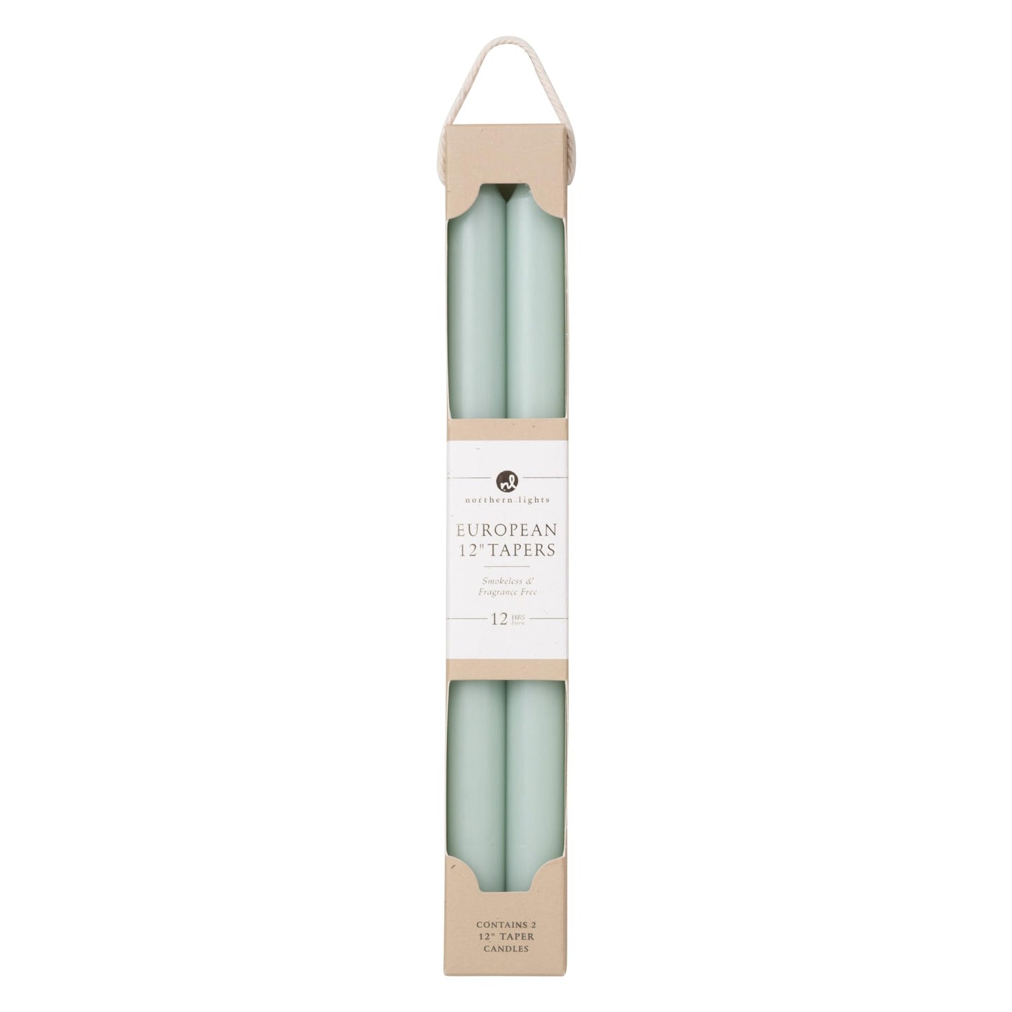 Northern Lights Candles - 12" 2PK Premium Tapers, Pistachio - 72856