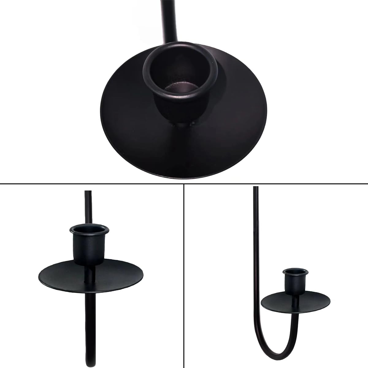 Wall Candle Holder Set of 4, Modern Candle Sconces Wall Mount Metal Holders Hanging Candle Pillar Holder for Living Room, Wedding, Farmhouse, Fireplace, Matte Black