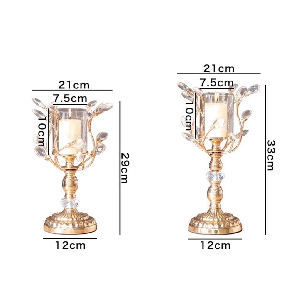 Candlestick Holders High-Grade Metal Crystal Glass Aromatherapy Candle Holder Dining Table Decoration Ornaments Candle Holders(Small)