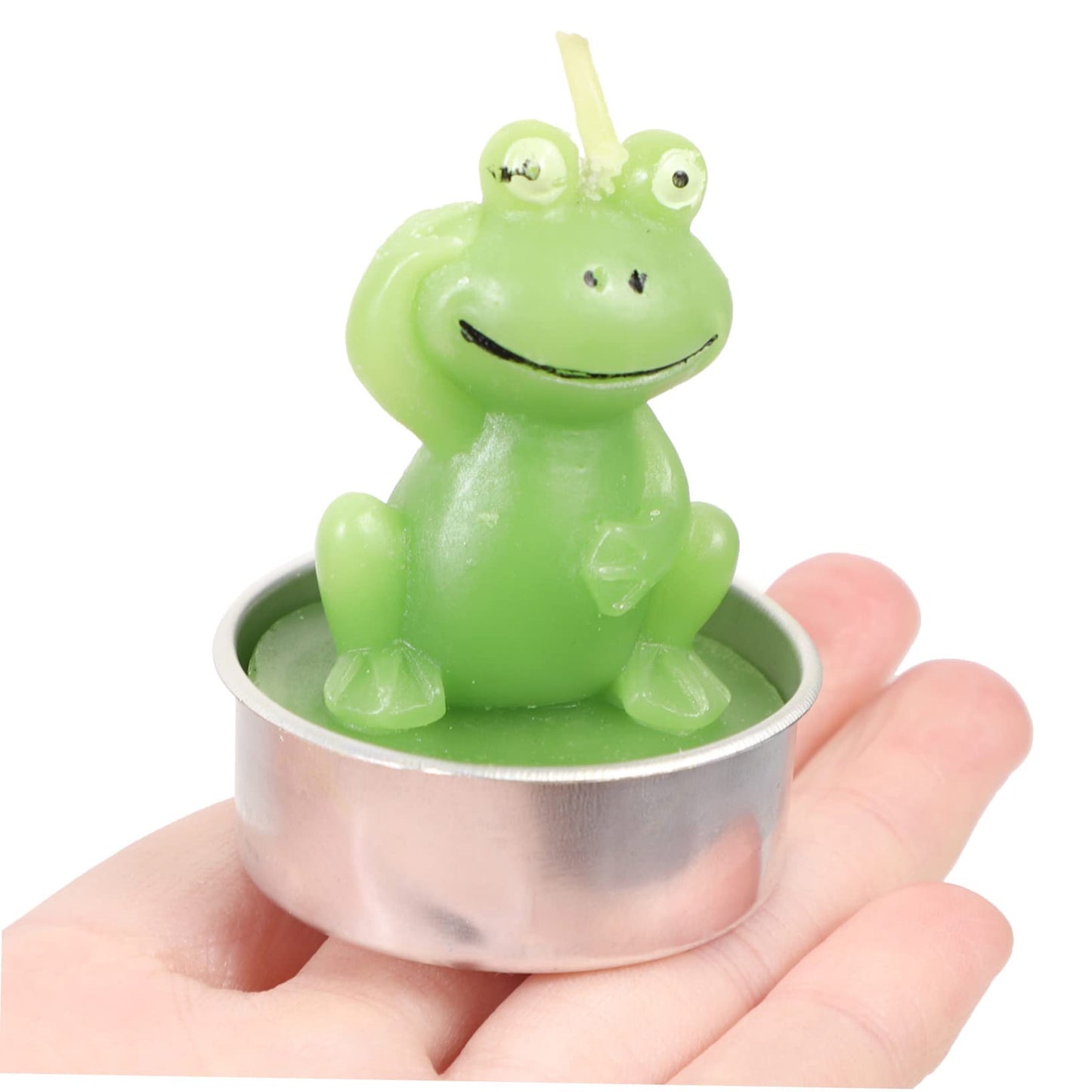 Amosfun 6pcs Frog Shaped Tabletop Candles Cute Animal Decor for Home Unique Desktop Candles for Festive Ambiance for Holidays and Special Occasions