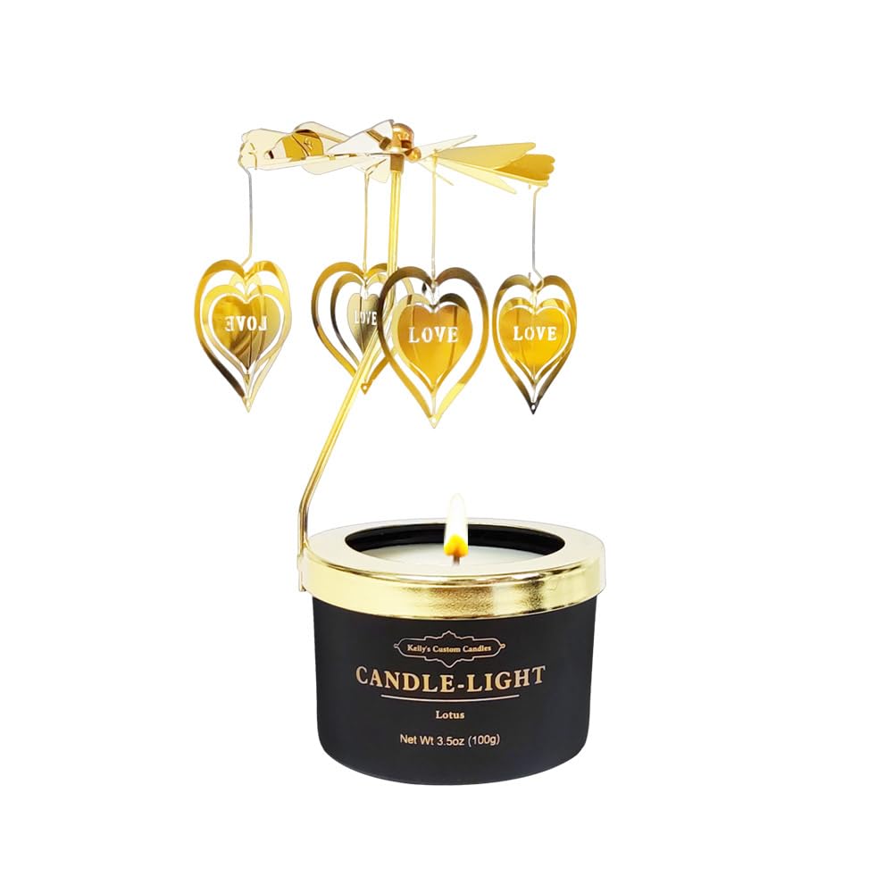 Kelly's Custom Candles Gifts for Women,Her,Funny Gifts for Her,Unique Birthday Candle Gift for Mom and Wife,Birthday,Rotating Scented Candles(Love).