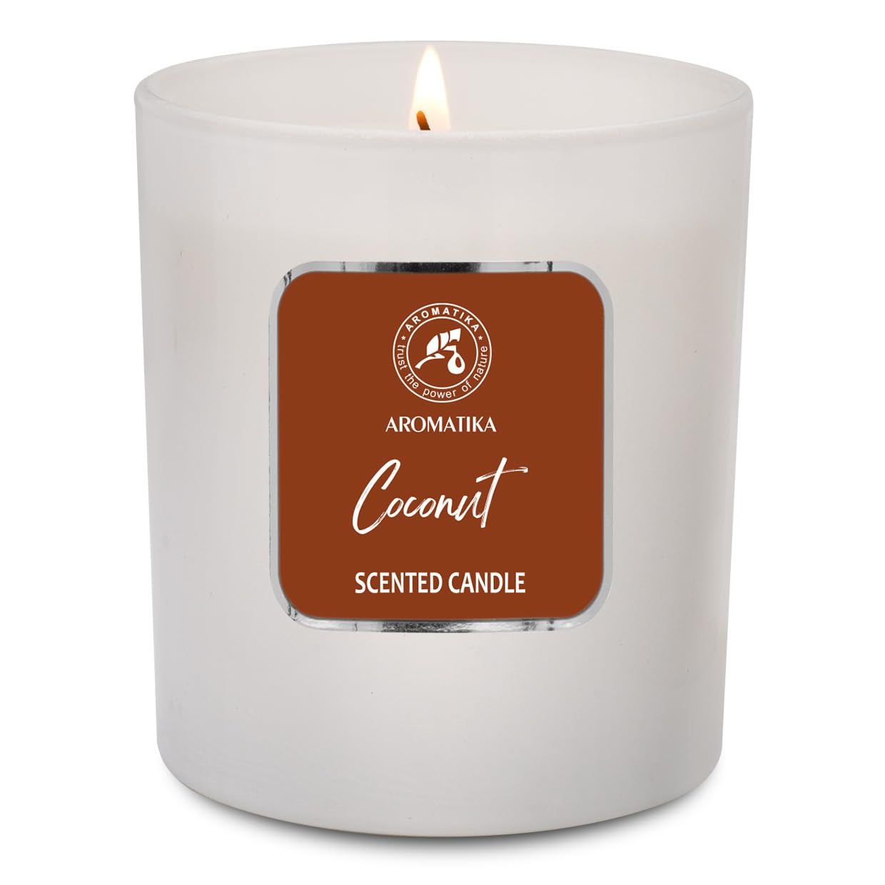Scented Candle Coconut - Glass Candle Gift - Aromatherapy Candle with Soywax 200g - Up to 45 Hours Burn Time - Soy Wax Candles - Home Scented Candles