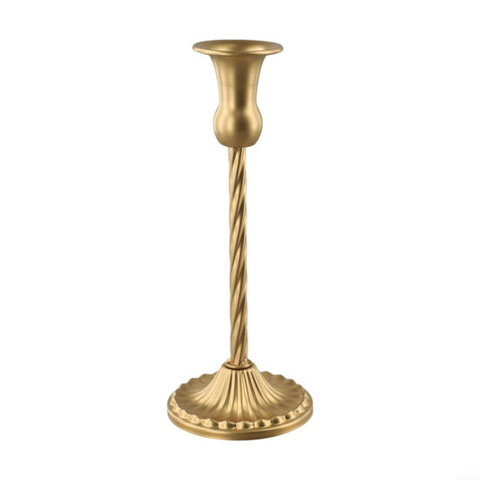 Vacumist Candlestick Holders Set Brass Taper Candle Holders with Vintage Decorative Design for Wedding Table Centerpiece,5 Pcs Metal(9.3x23.3)