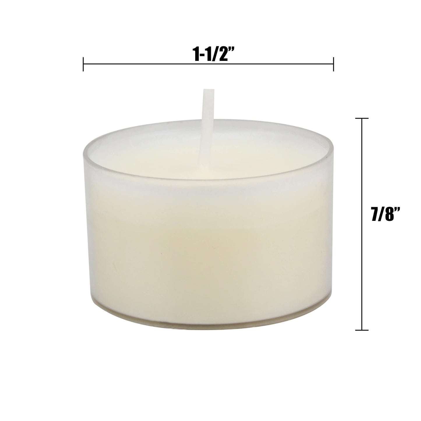 Stonebriar Bulk 96 Unscented Smokeless Long Burning Clear Cup Tea Light Candles with 8 Hour Extended Burn Time (Pack of 6, 576 Count Total)
