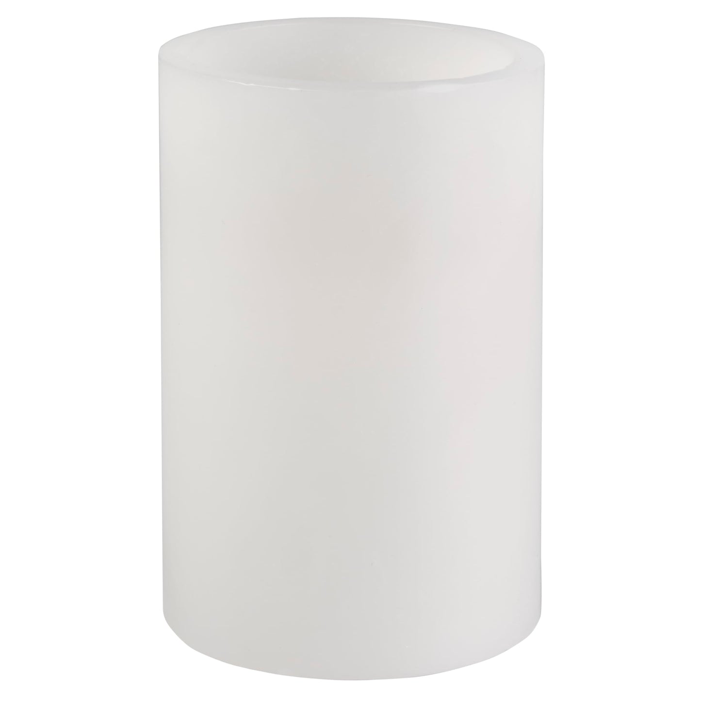 Mikasa 4x6 Inch White LED Pillar Candle with Flickering Flame - Real Wax Battery Operated Candle with Timer, Flameless Candle for Home Decor, Weddings, Holidays and Seasonal Displays