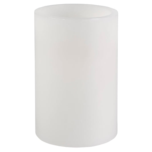Mikasa 4x6 Inch White LED Pillar Candle with Flickering Flame - Real Wax Battery Operated Candle with Timer, Flameless Candle for Home Decor, Weddings, Holidays and Seasonal Displays