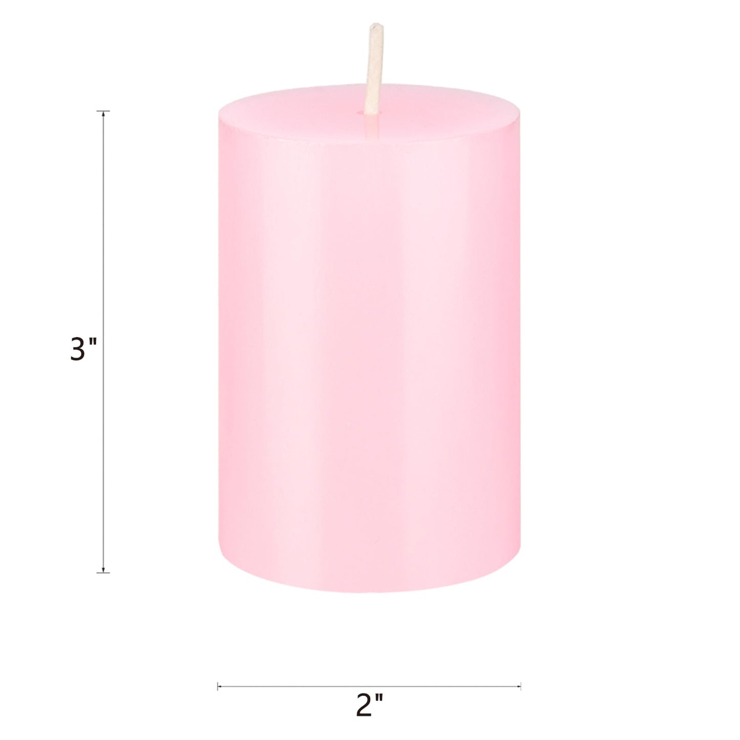 Mega Candles 3 pcs Unscented Solid Pink Pillar Candles, Hand Poured Premium Wax Candle 2 Inch x 3 Inch, Home Décor, Spas, Weddings, Occasions, Party, Centerpieces, Holidays, Vigils, Prayers