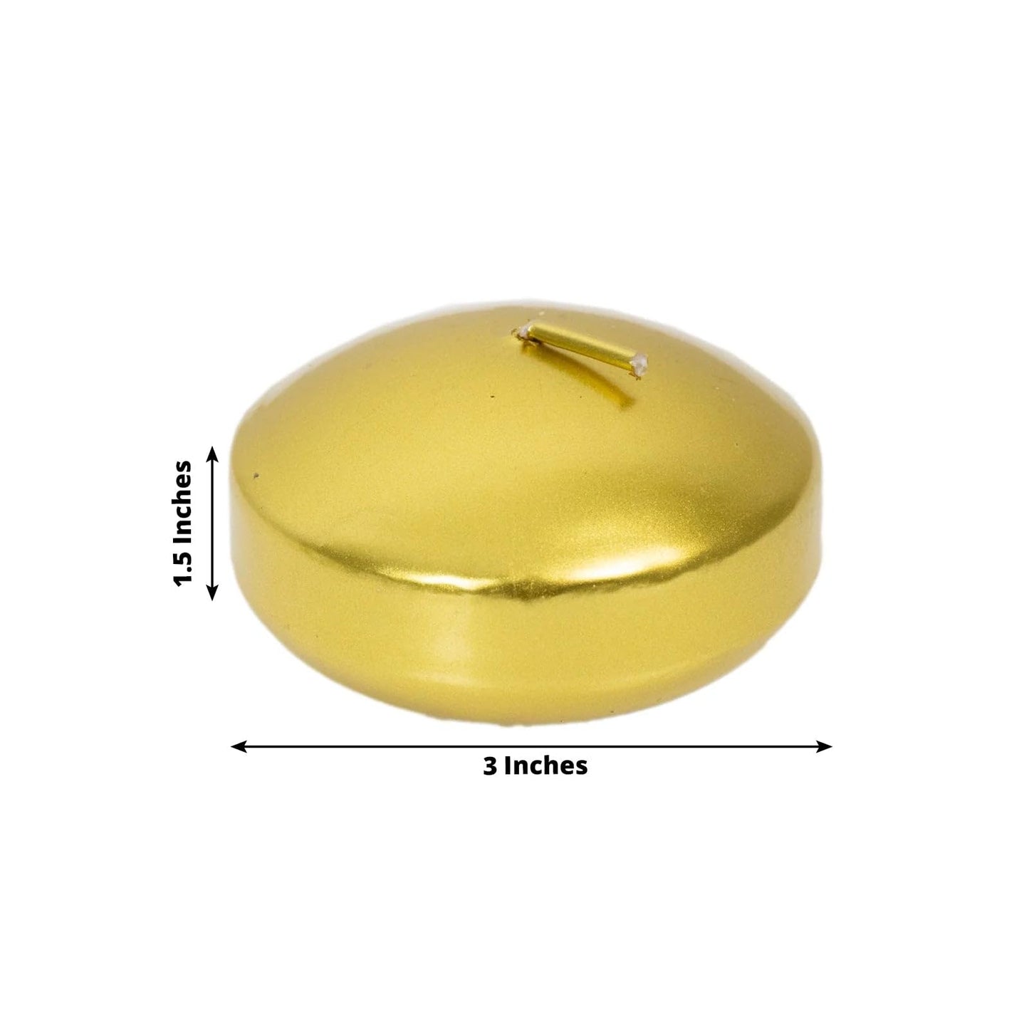 Efavormart 12 Pack 3" Gold Unscented Floating Candles, Long Burn Dripless Wax Discs with Cotton Wick for Cylinder Vases and Wedding Centerpieces