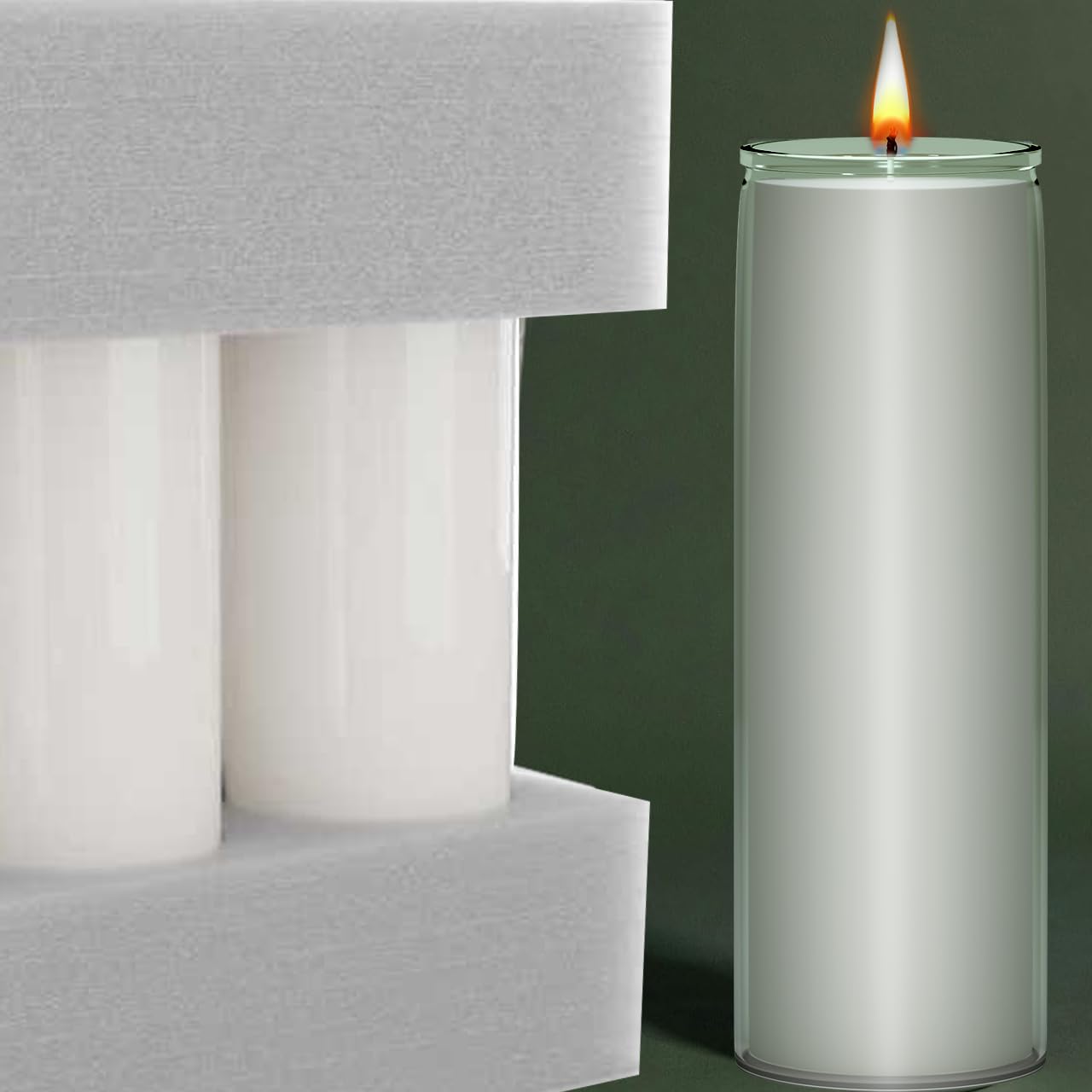 Bulk 12 Pack 7 Day Soy Wax Prayer Candles in Glass – Natural Clean Burning, Unscented Devotional Catholic Candle for Church, Vigil & Memorial (White)