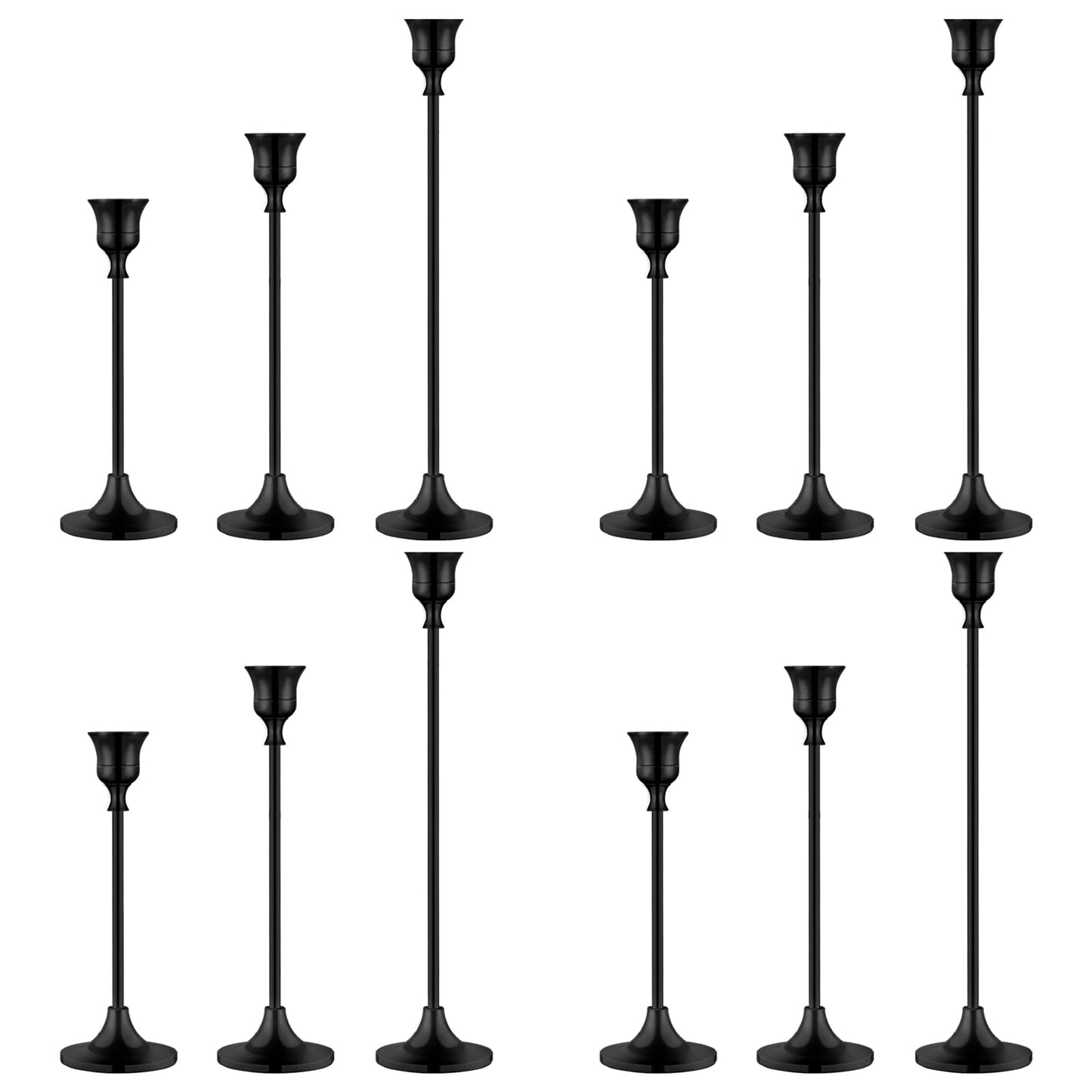 Vintage Black Candelabra Candle Holders for Fireplace & Dining