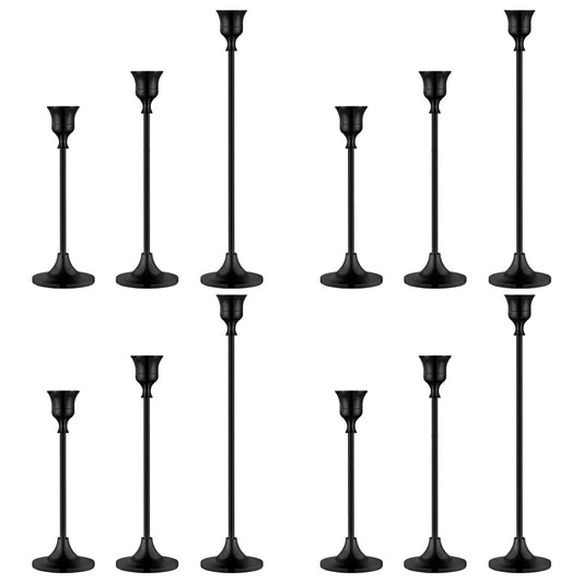 Vintage Black Candelabra Candle Holders for Fireplace & Dining