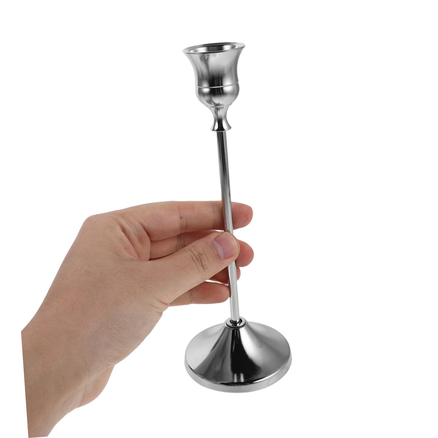 Hemobllo 6pcs Metal Taper Candlestick Holders with Elegant European Craftsmanship, Vintage Carved Design, Polished Shiny Finish, Table Centerpiece Candle Holders for Banquet Events