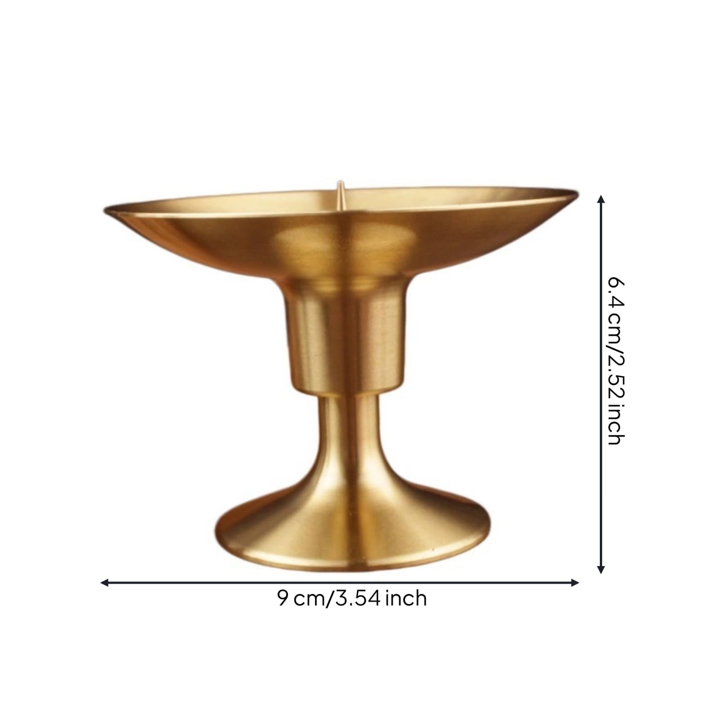 Generic Brass Candle Holder Traditional Golden Finish Candle Stand Decor for Worshipers