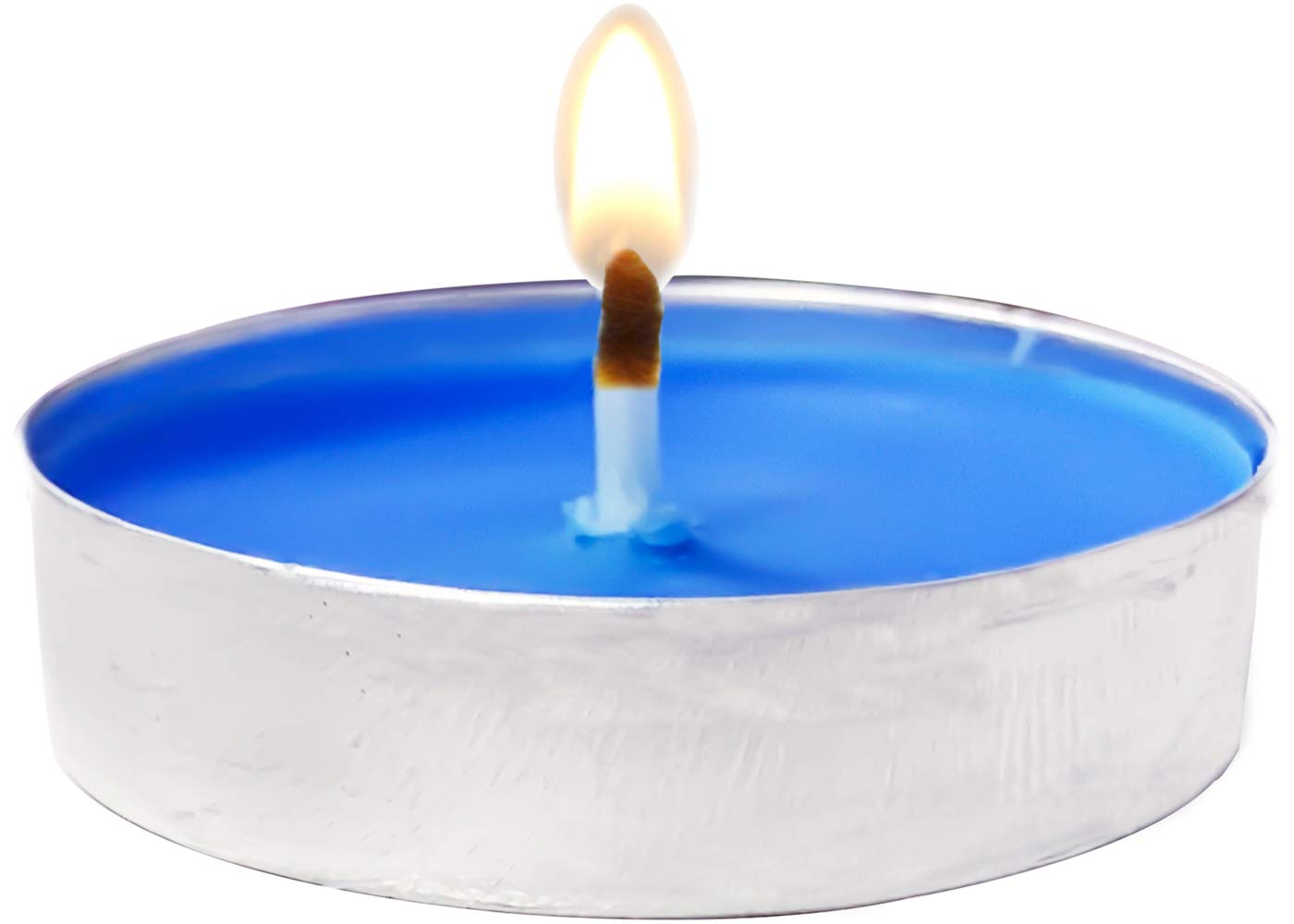 OUO Tea Lights - 50 Pack Smokeless, Dripless & Long Lasting Mini Tealight Candles for Mood, Dinners, Parties, Home Decoration, Wedding, Crafts (Blue)