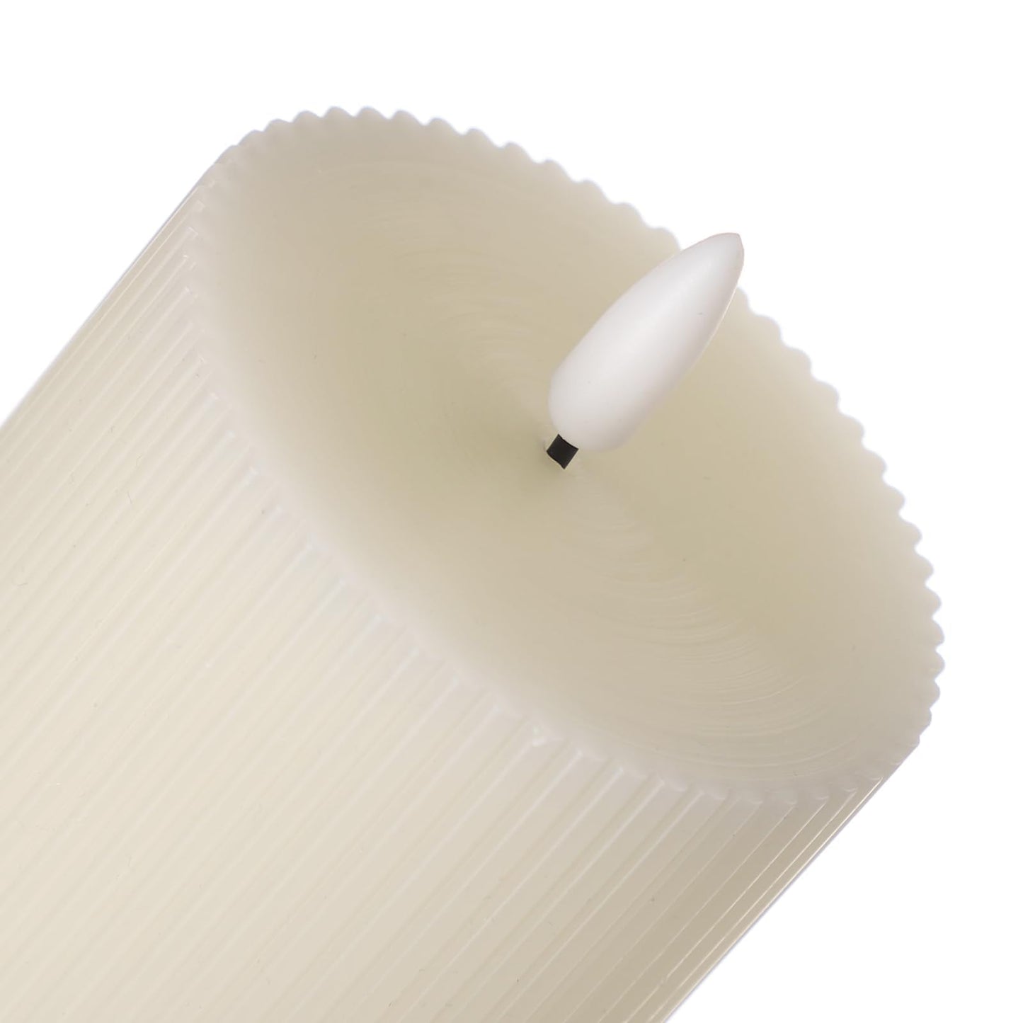 ANGELLOONG Ribbed Flameless Pillar Candles with Remote, Set of 3 Ivory Real Wax LED Candles Battery Operated with 2/4/6/8H Timer for Home Decor, Bathroom, Living Room