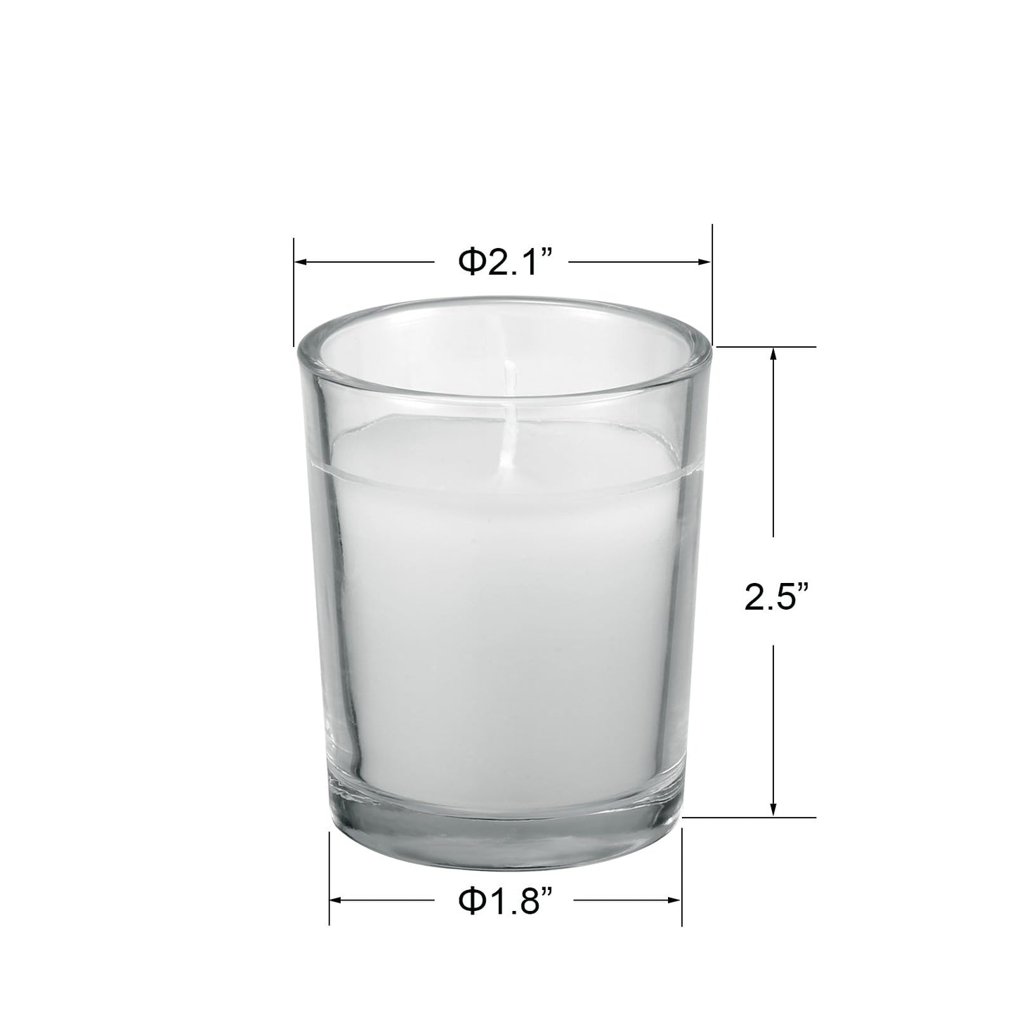 flamecan 24 Pack Clear Glass Filled White Votive Candles. Unscented Votive Candles for Home Décor Spa Weddings Birthdays Holidays Party