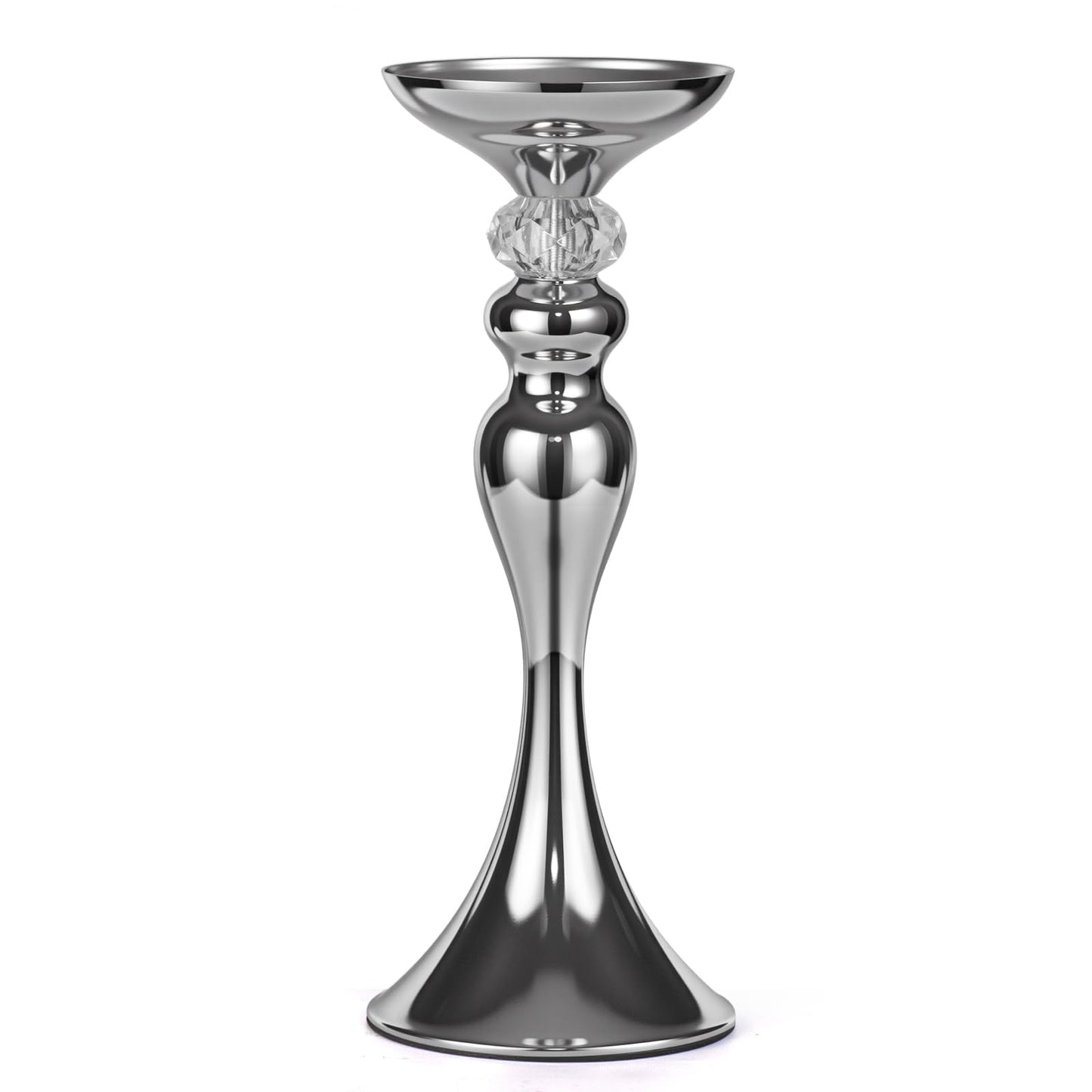 Pillar Candle Holder,Metal Candlestick Holders,Silver Tall Candlesticks for Wedding Theme Party Table Centerpiece Decor Dining Room Birthday Holiday (Candlestick 6186- Small)