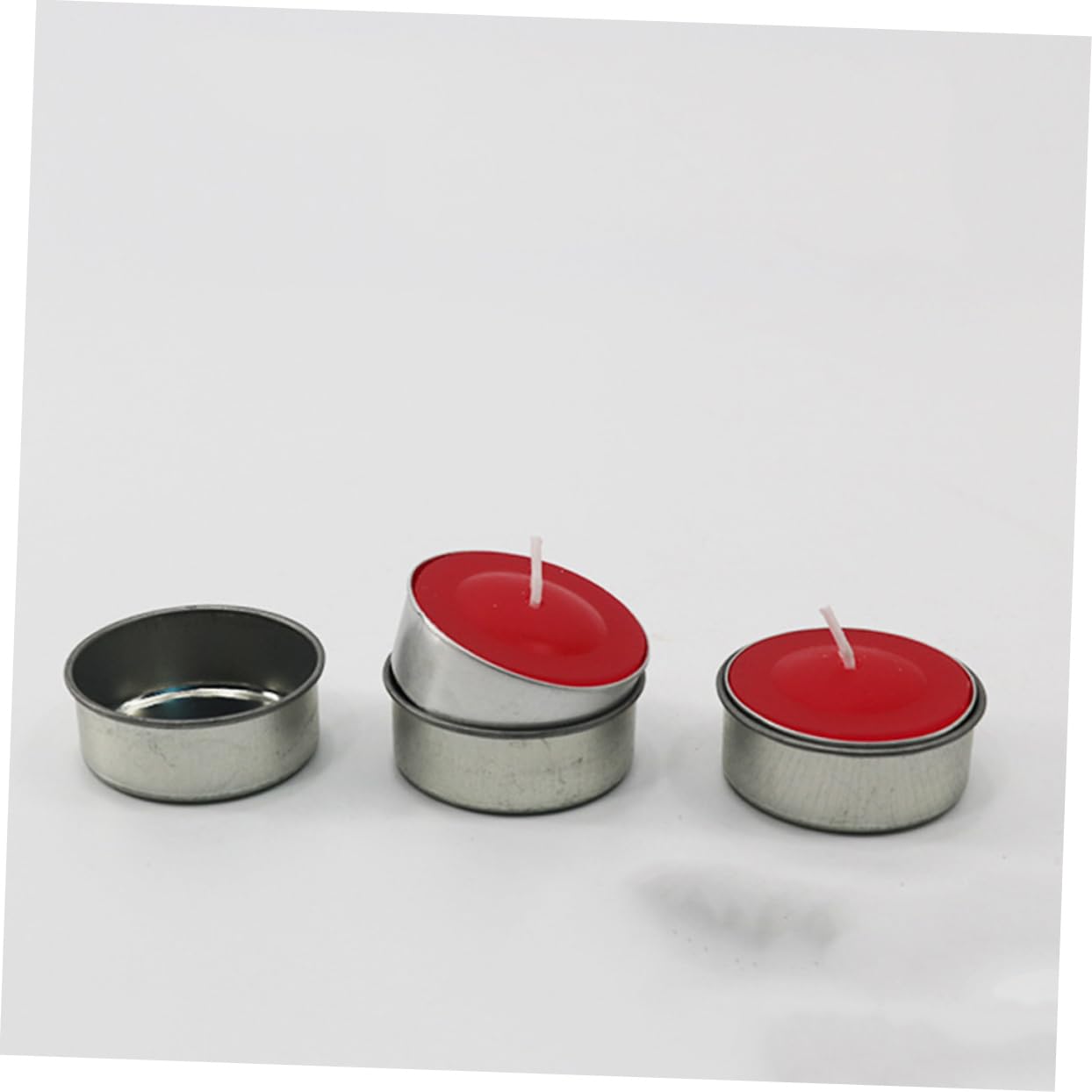 HOMSFOU 10pcs Elegant Iron Candlestick Tealight Candle Tins DIY Jars for Creams Skincare