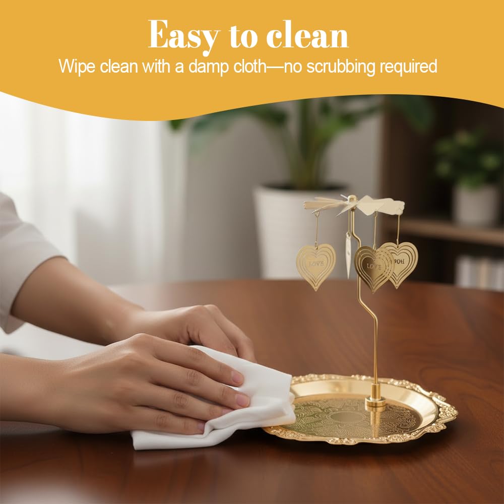 Candlestick Holders,Spinning Candle Holder with Tray for Wedding Valentine's Day Table Centerpiece Party Decor