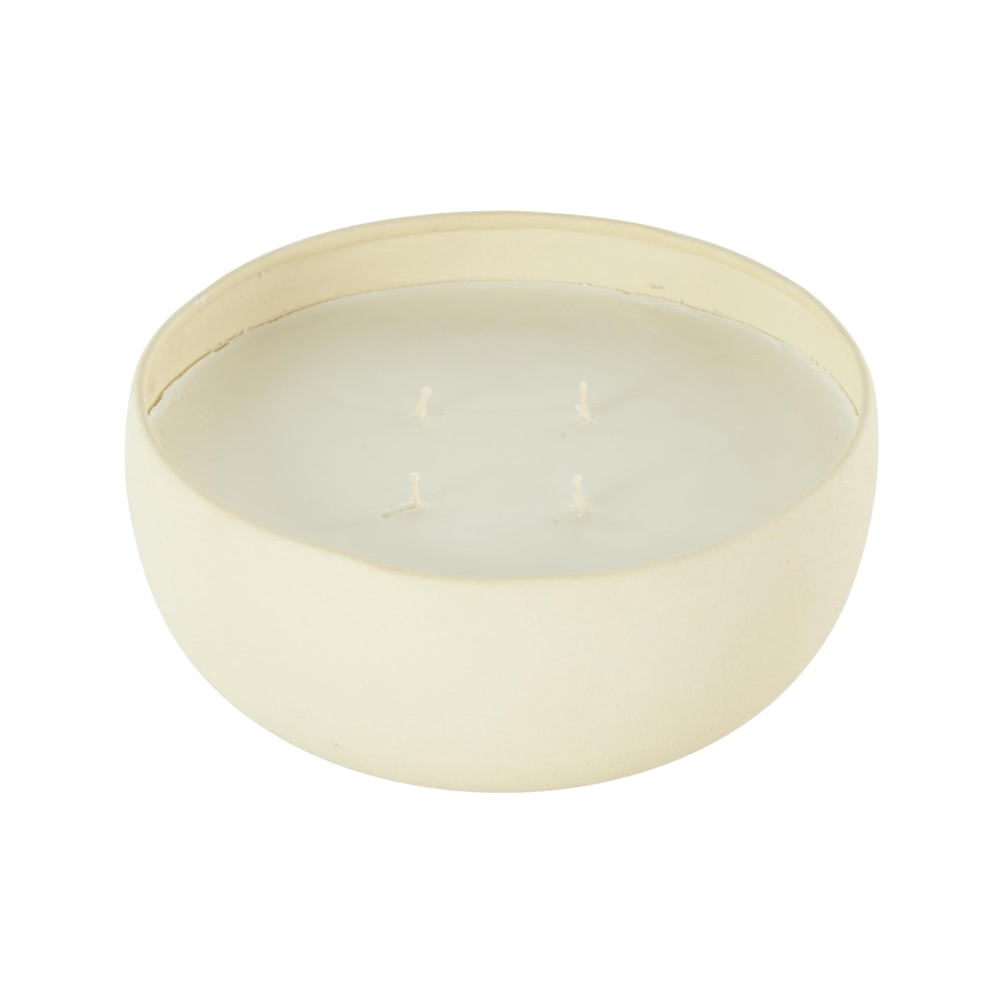 Deco 79 Metal Decorative Candle Floral Paradise Scented Textured 34oz 4 Wick Aromatherapy Candle with White Wax, Wax Aromatherapy Candle 7" x 7" x 3", Cream