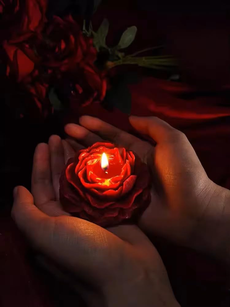 Romantic Low Temperature Oil Candles for Couples - Safe & Sensual Wax Candles to Set The Mood (2, Rose Red (Rose Scent))