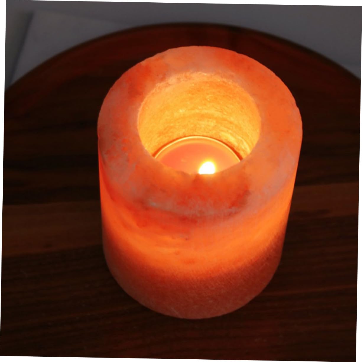 Amosfun 2pcs Himalayan Salt Candle Holder for Meditation Home Decor Elegant Table Ornament for Centerpieces Unique Temple Design