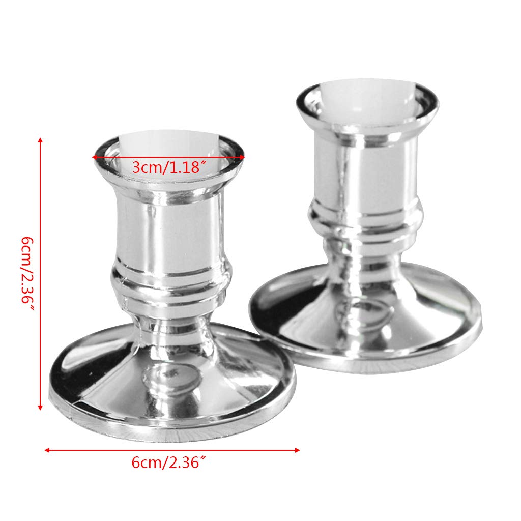 ZUXOCY 2pcs Base Holder Pillar Candlestick Stand for Electronic Candles Holder Set