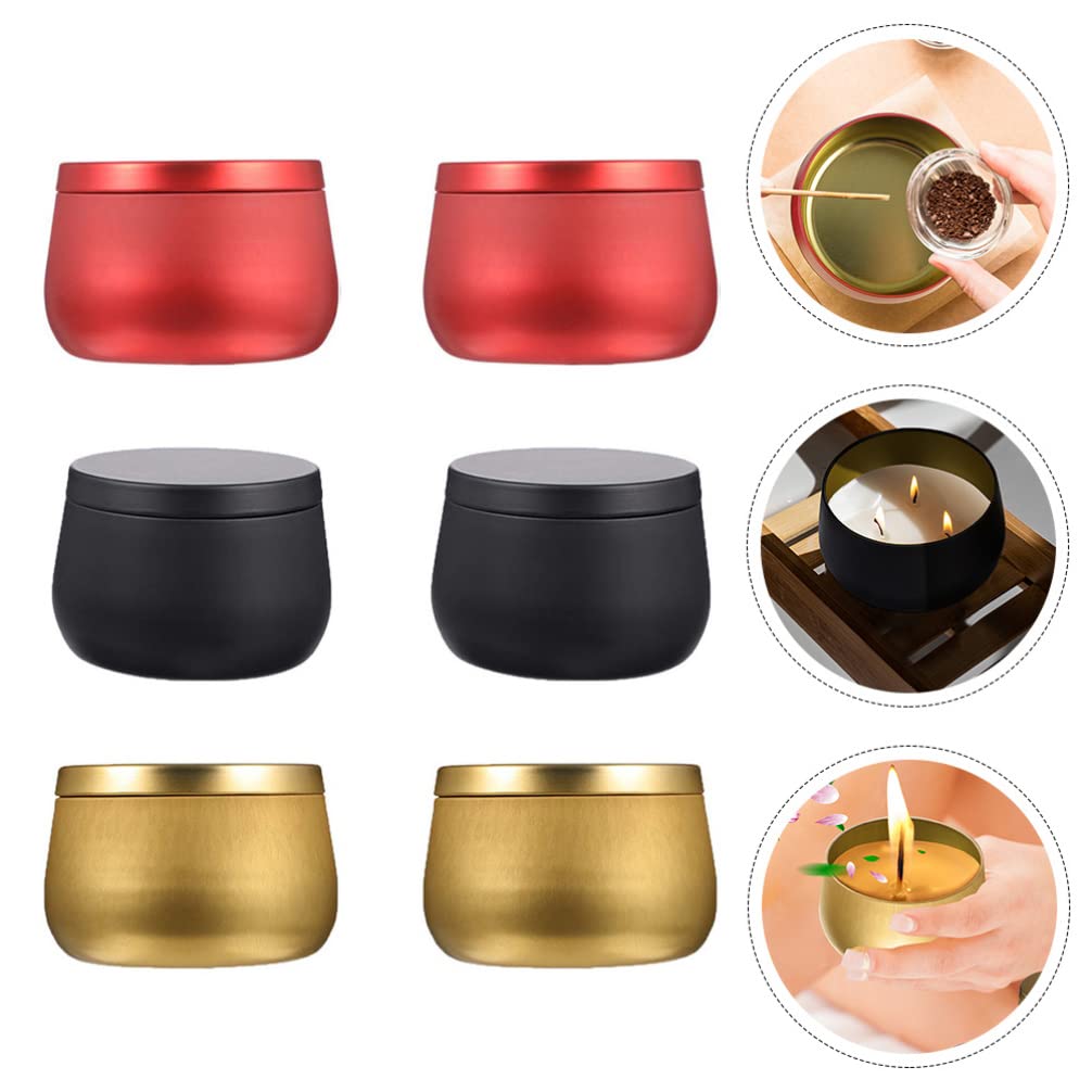 Beavorty 6pcs Decorative Tinplate Candle Cups Sealed Aromatherapy Holders for Home Decor and Crafting