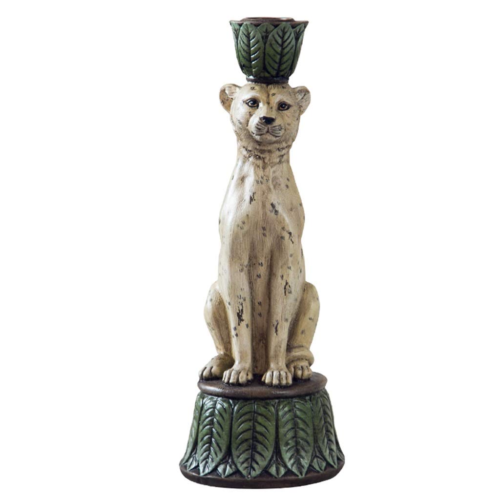 XILIN-1987 Candle Holderss Leopard Modeling Candle Holder Simulation Animal Candlestick Study Home Furnishings Decorative Candlestick