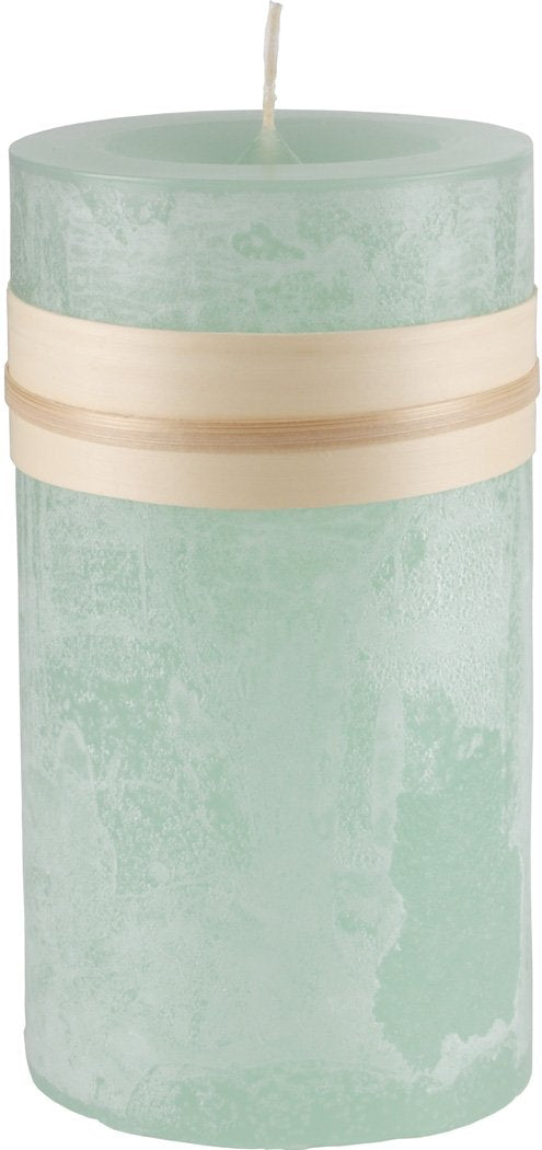Aqua Timber Pillar Candle
