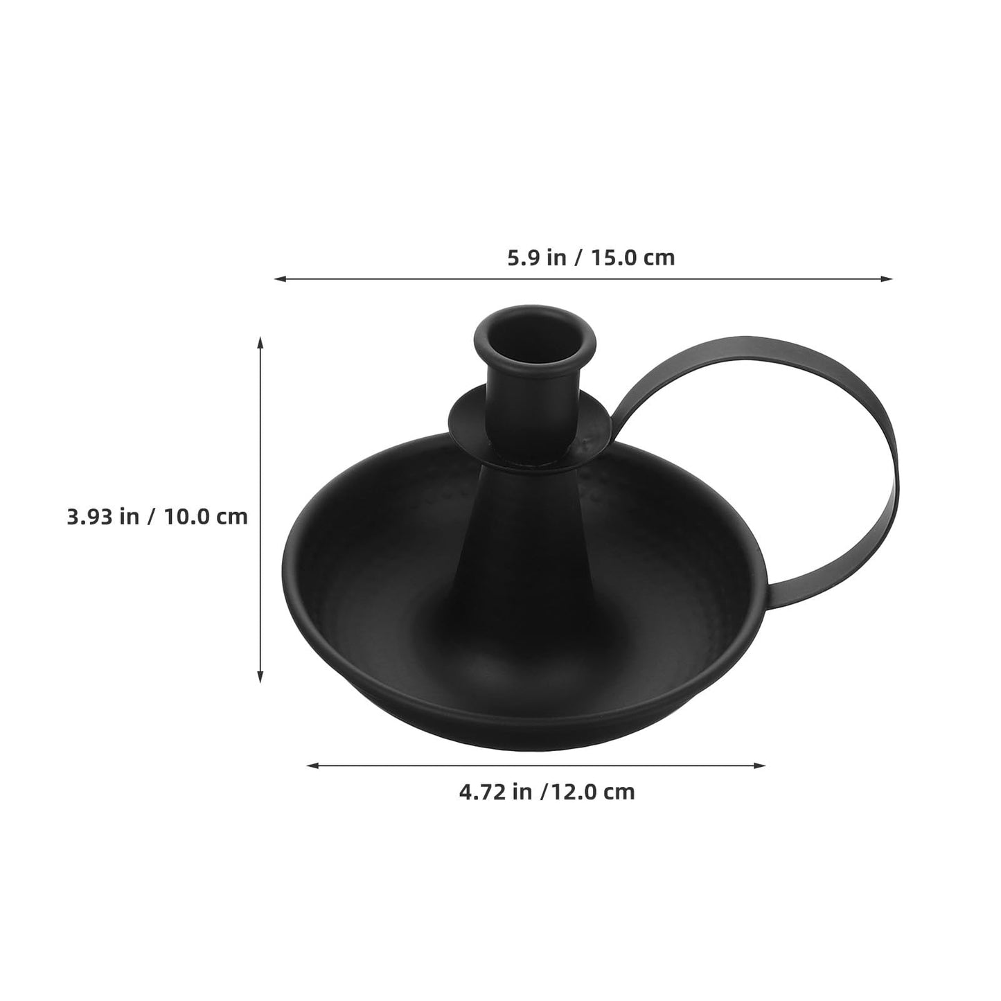Generic Candle Pillar Holder: Elegant Iron Candle Plate Enhanced Romantic Atmosphere - Metal Candlestick with Handle for Weddings Home Decors Holiday Parties