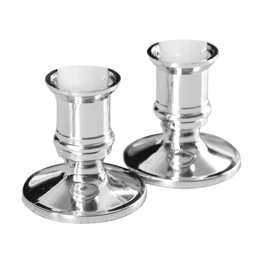 ZUXOCY 2pcs Base Holder Pillar Candlestick Stand for Electronic Candles Holder Set